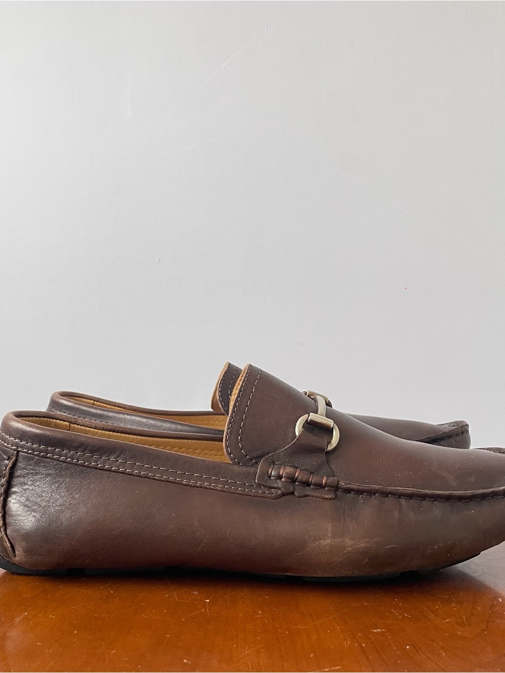 Saks Fifth Avenue Brown Leather Horsebit loafers | US 10.5